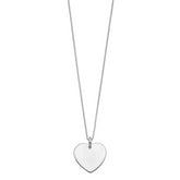 Sterling Silver 925 Engravable Heart Necklace Box Chain Elegant Polished